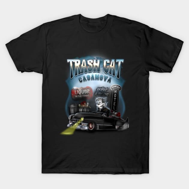 Ratfink Trash Cat T-Shirt by hardtbonez